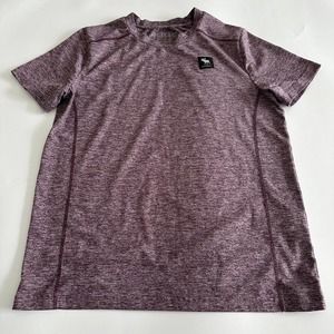 Abercrombie & Fitch T-Shirt Boys 13/14 Heather Maroon Fit Polyester Short Sleeve
